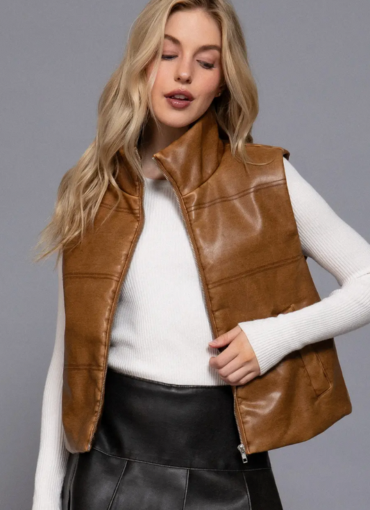 ACTIVE B FAUX LEATHER VEST