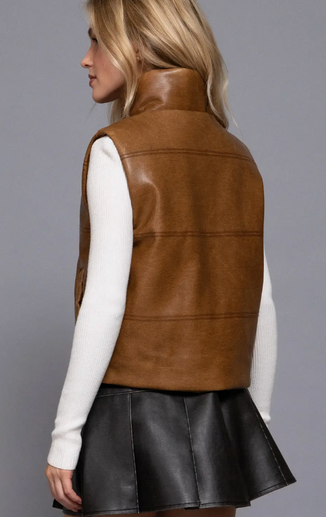 ACTIVE B FAUX LEATHER VEST