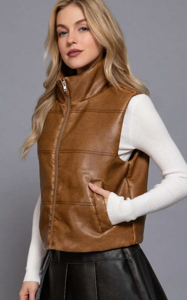 ACTIVE B FAUX LEATHER VEST
