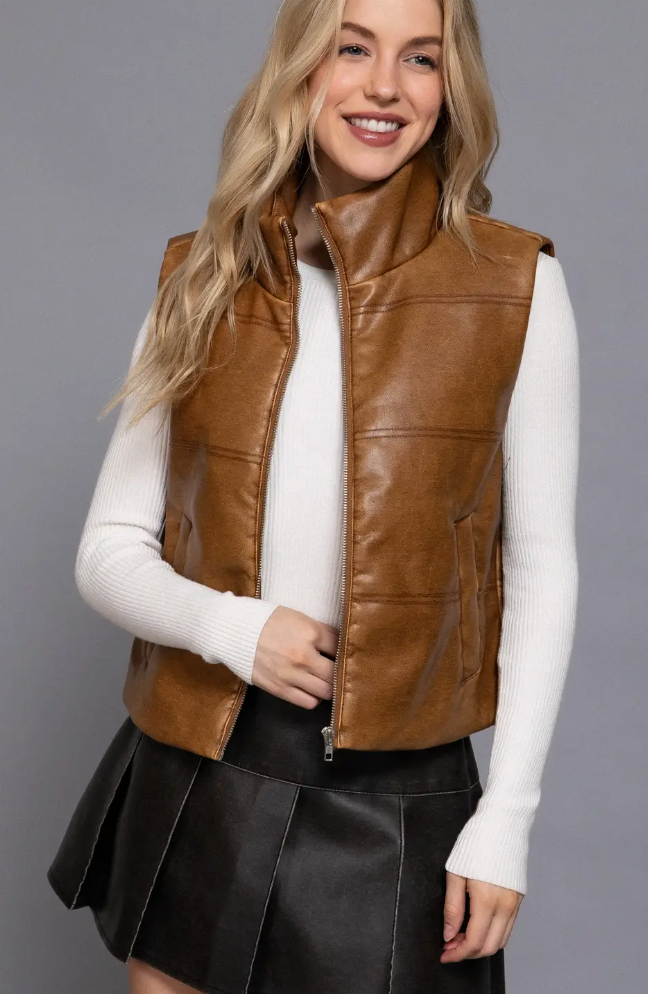 ACTIVE B FAUX LEATHER VEST