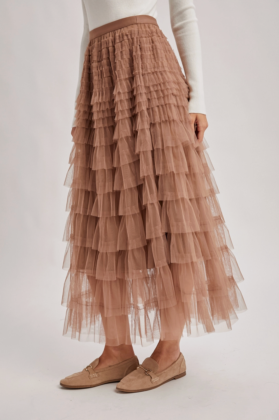 BLUIVY TULLE MIDI SKIRT