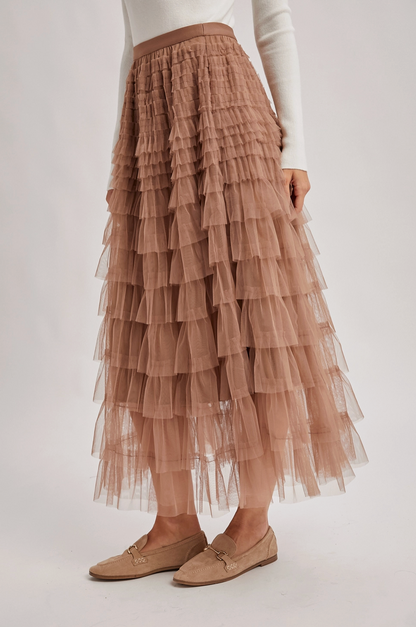 BLUIVY TULLE MIDI SKIRT