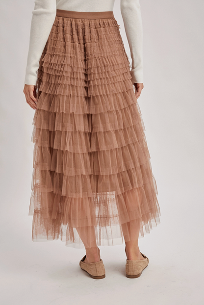 BLUIVY TULLE MIDI SKIRT