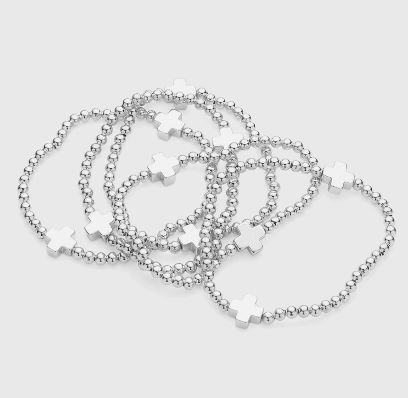 SENSIBLING CROSS BALL BEAD BRACELET
