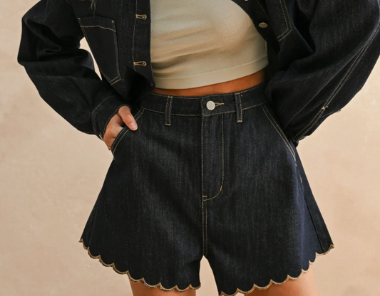 MIOU MUSE SALLY SACLLOP DENIM SHORT