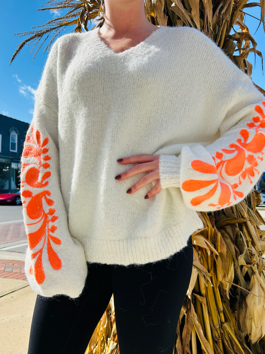 FASHION WEEK ELECTRIC TANGERINE SWEATER