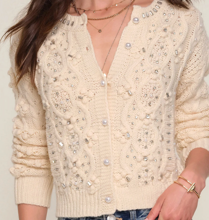 HEARTLOOM FROSTED PEARL CARDIGAN