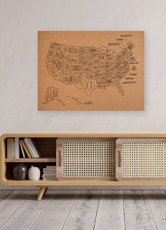 MADE MARKET USA CORK MAP