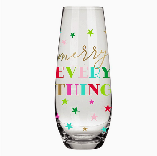 SLANT MERRY EVERYTHING CHAMPAGNE GLASS