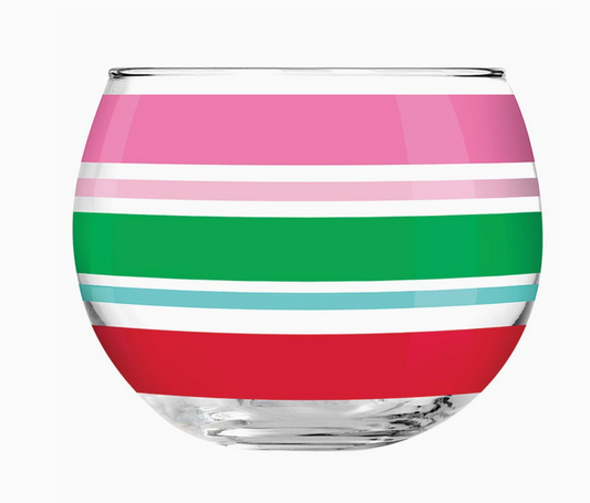 SLANT ROLY POLY GLASS CUP