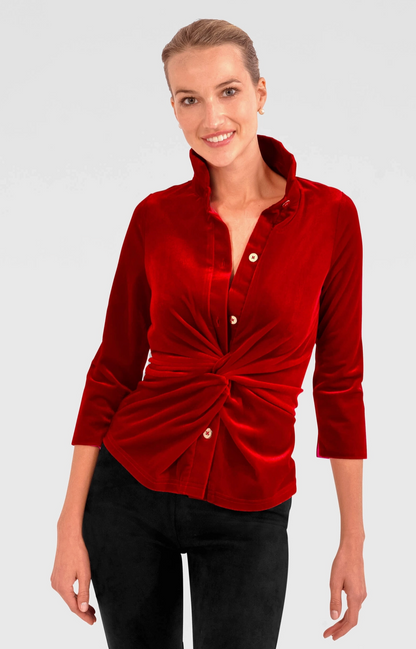 GRETCHEN SCOTT CRIMSON TWIST & SHOUT TOP
