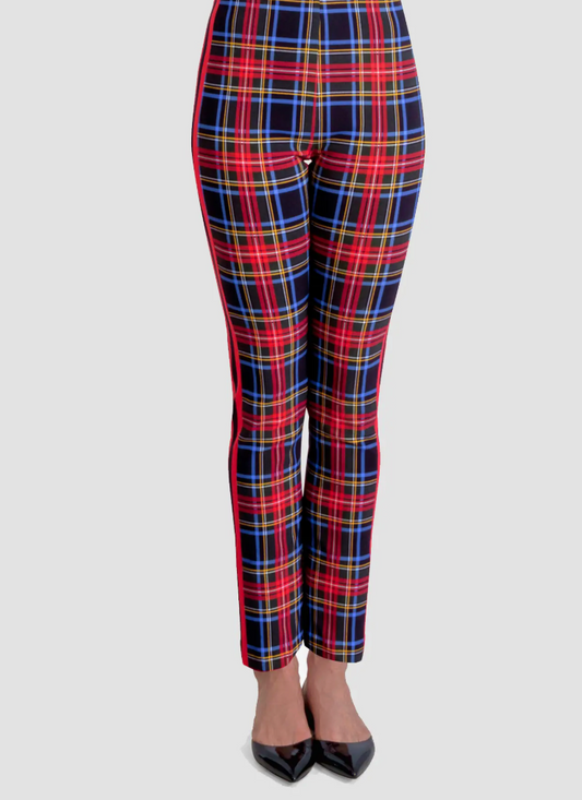 GRETCHEN SCOTT GRIPELESS STEWART PLAID PULL ON PANTS