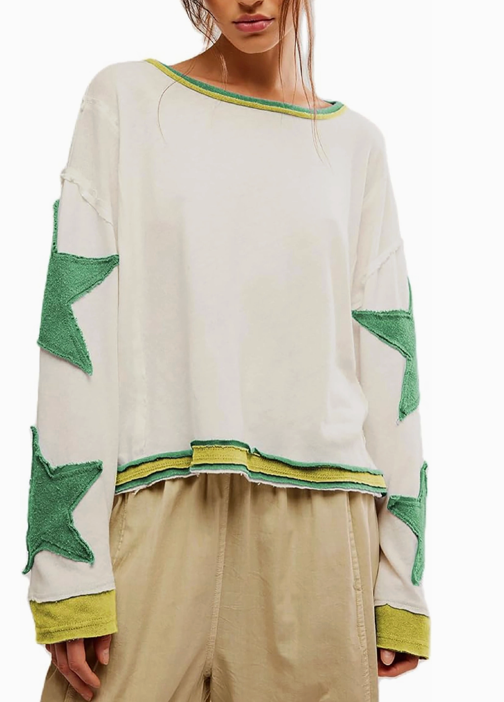 ROSA CLOTHING STAR PATCH OVERSIZED CREWNECK