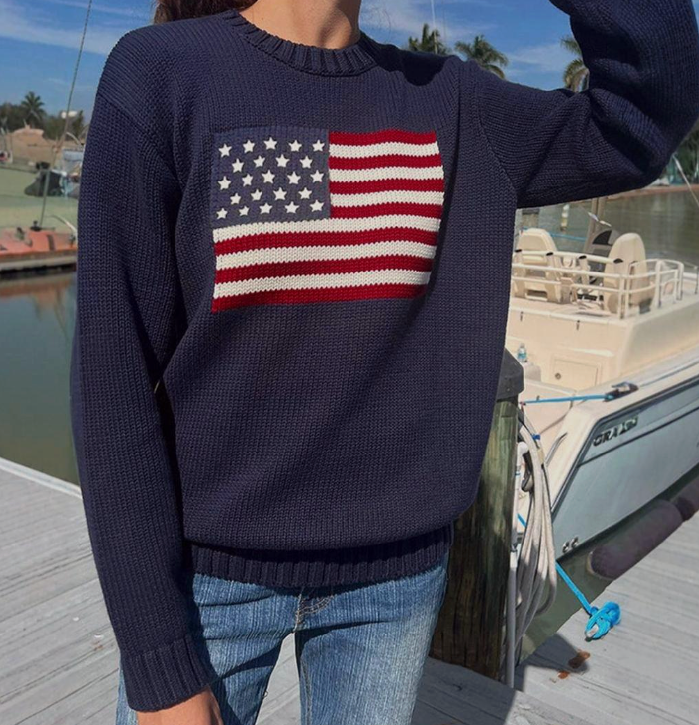 ROSA CLOTHING AMERICAN FLAG SWEATER