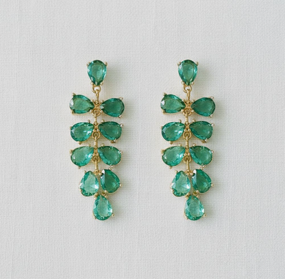 ELLEMADERA LEAF DROP EARRINGS