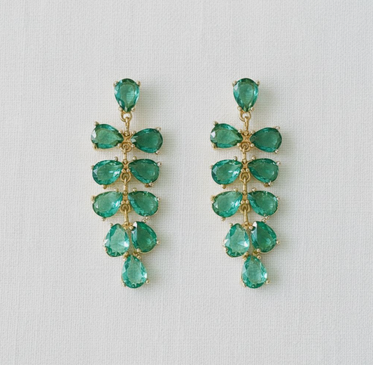 ELLEMADERA LEAF DROP EARRINGS