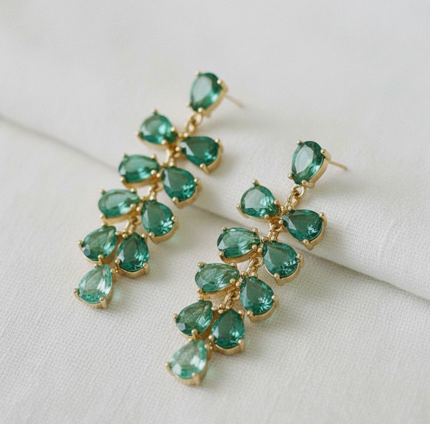 ELLEMADERA LEAF DROP EARRINGS