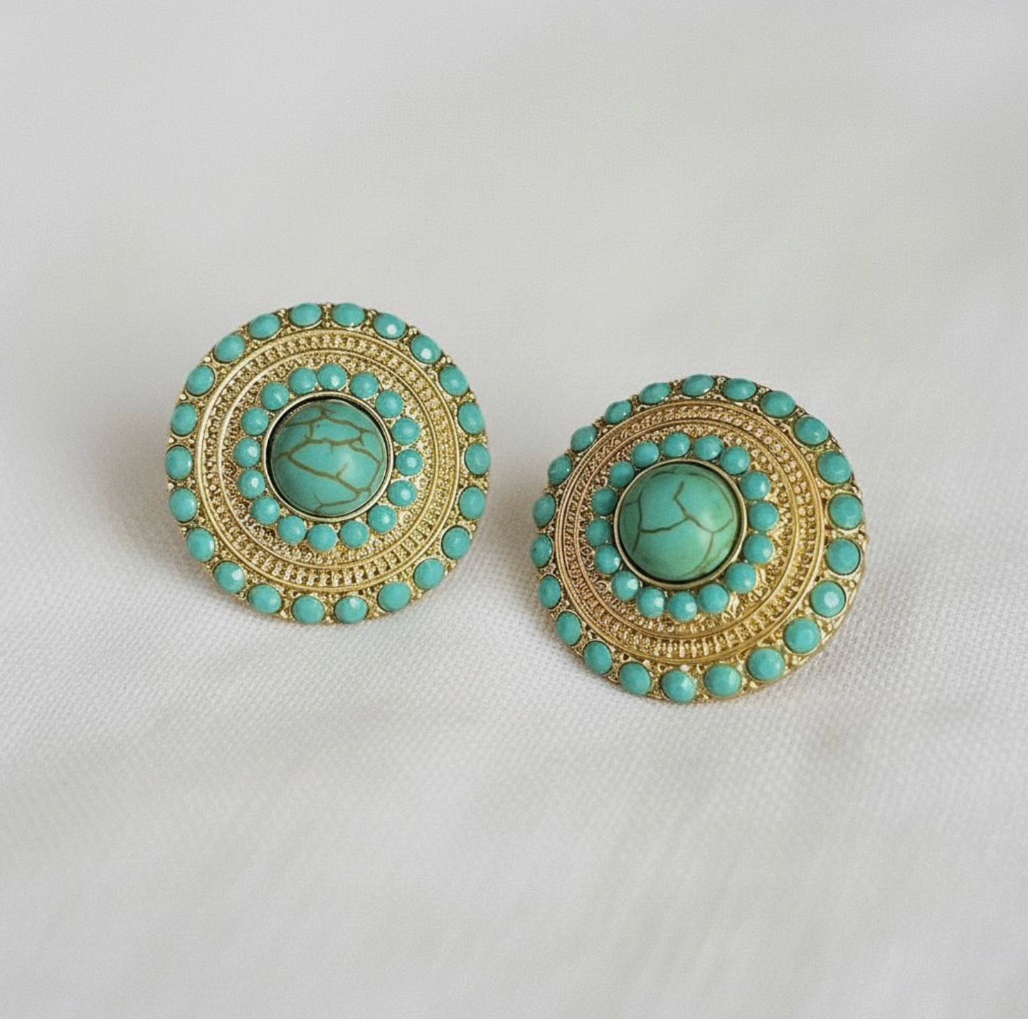 ELLEMADERA ARTISAN TURQOUISE EARRINGS