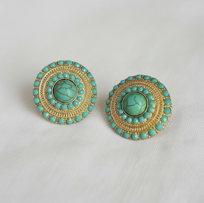 ELLEMADERA ARTISAN TURQOUISE EARRINGS