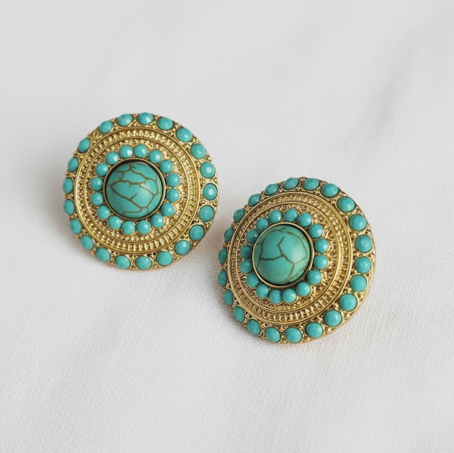 ELLEMADERA ARTISAN TURQOUISE EARRINGS