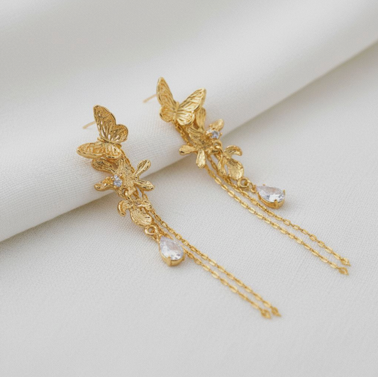 ELLEMADERA BUTTERFLY DROP EARRINGS