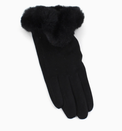 PRETTY PERSUASIONS FUR TRIMED GLOVES