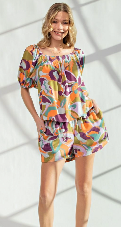 EASEL CHRISSY PRINTED TOP