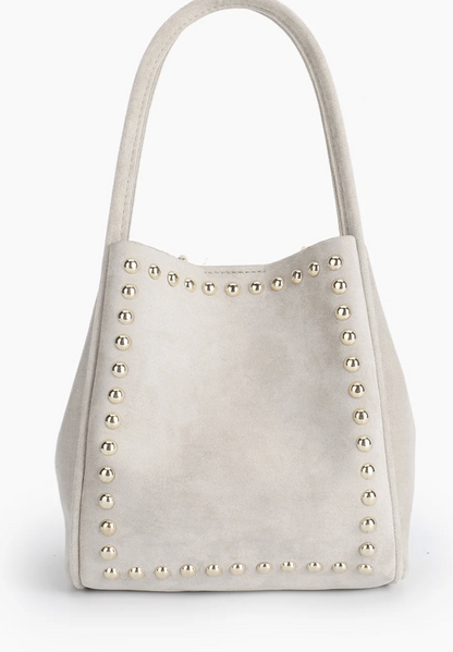 REMI/REID IVORY STUD MINI TOTE
