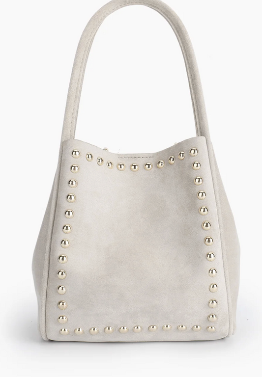 REMI/REID IVORY STUD MINI TOTE