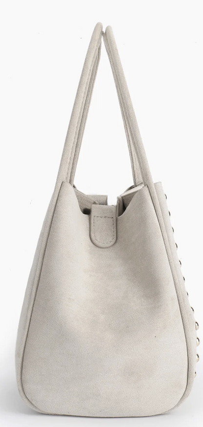 REMI/REID IVORY STUD MINI TOTE