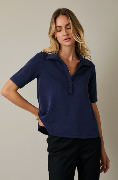 GILLI HALF SLEEVE POLO BLOUSE
