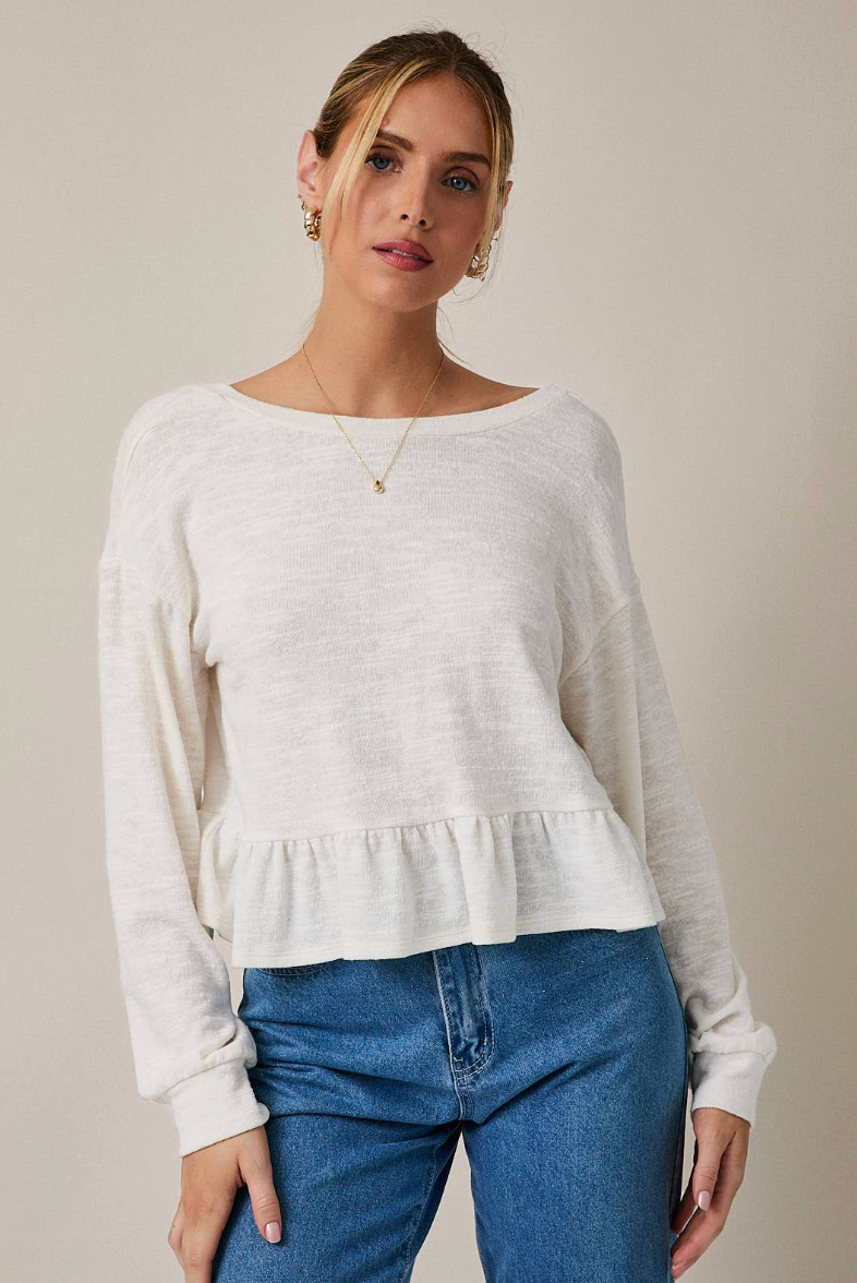 GILLI PEPLUM HEM TOP