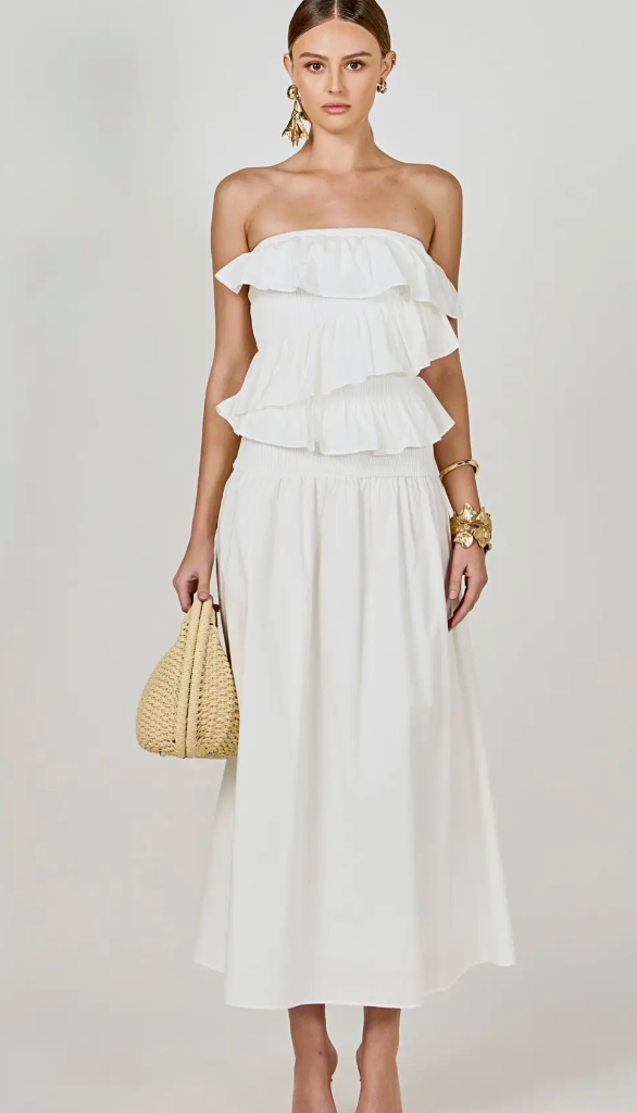 ENDLESS ROSE SALT AIR STRAPLESS DRESS