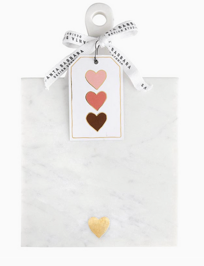 SANTA BARBARA HEART MARBLE SERVING BOARD