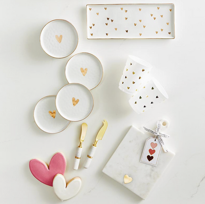 SANTA BARBARA HEART MARBLE SERVING BOARD