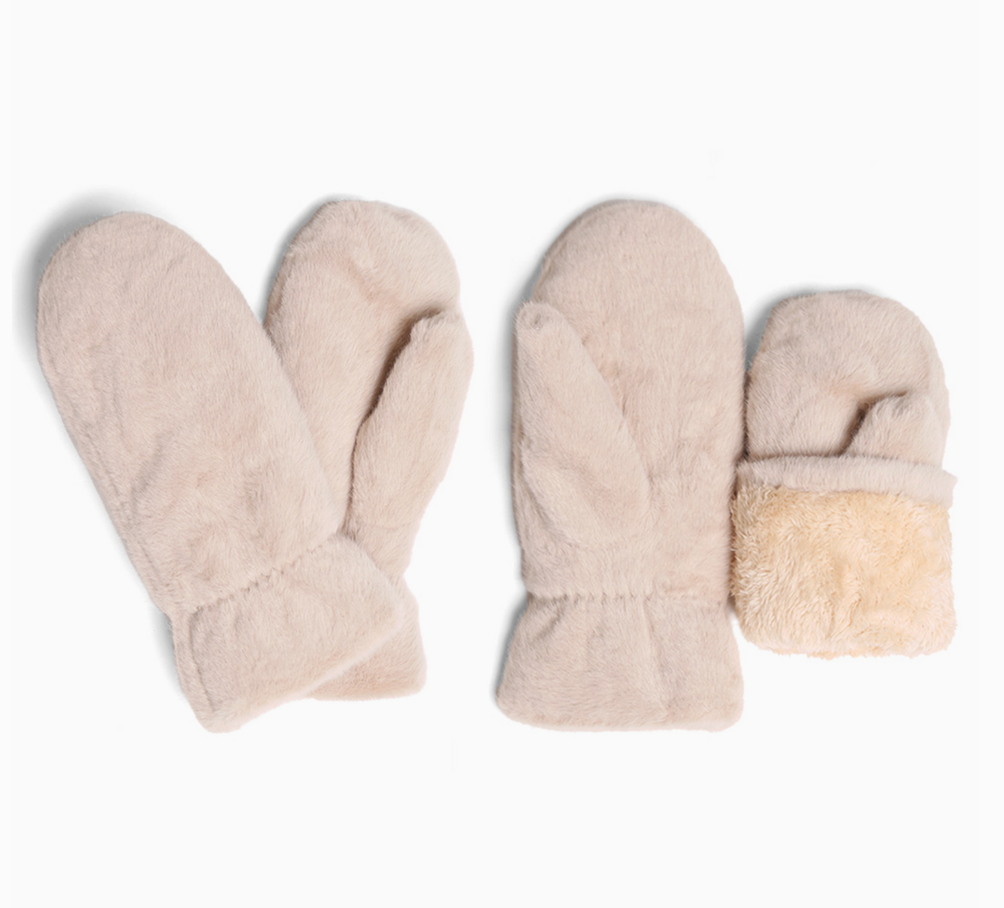 SENSBLING FUR LINED MITTENS