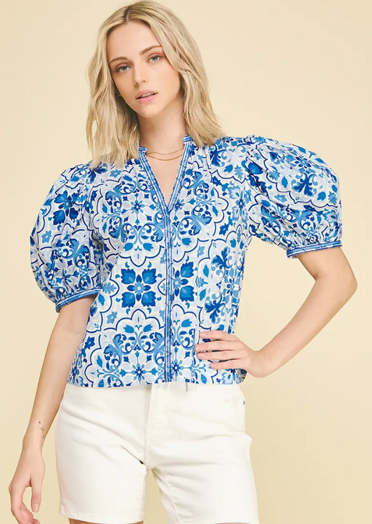 PINCH DAMASK BLOUSE