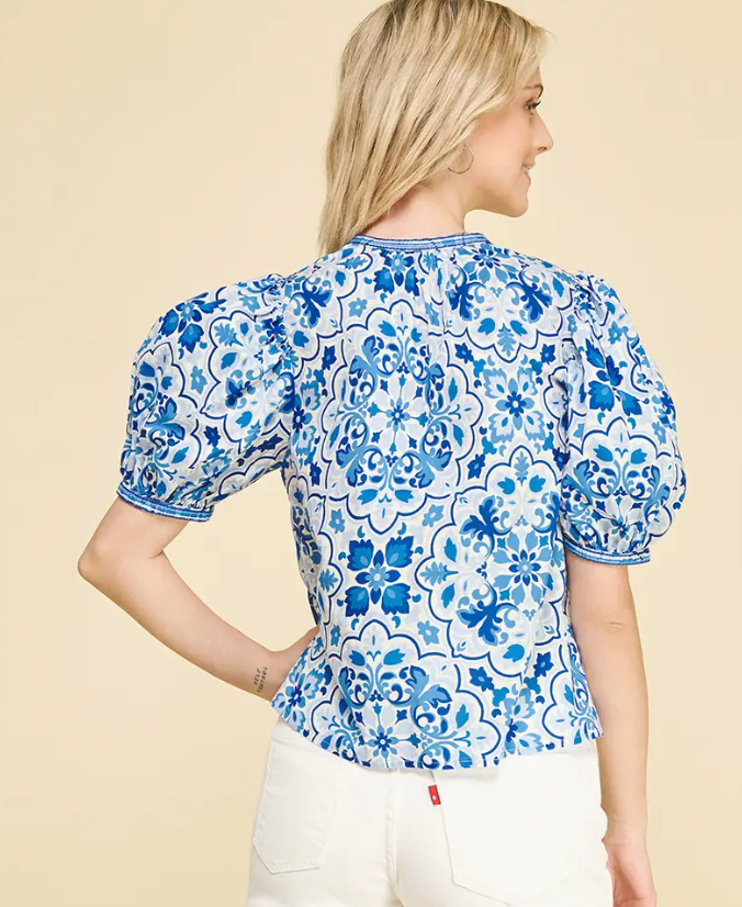 PINCH DAMASK BLOUSE