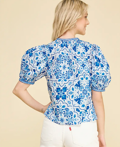 PINCH DAMASK BLOUSE