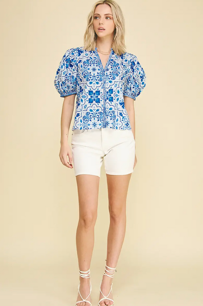 PINCH DAMASK BLOUSE