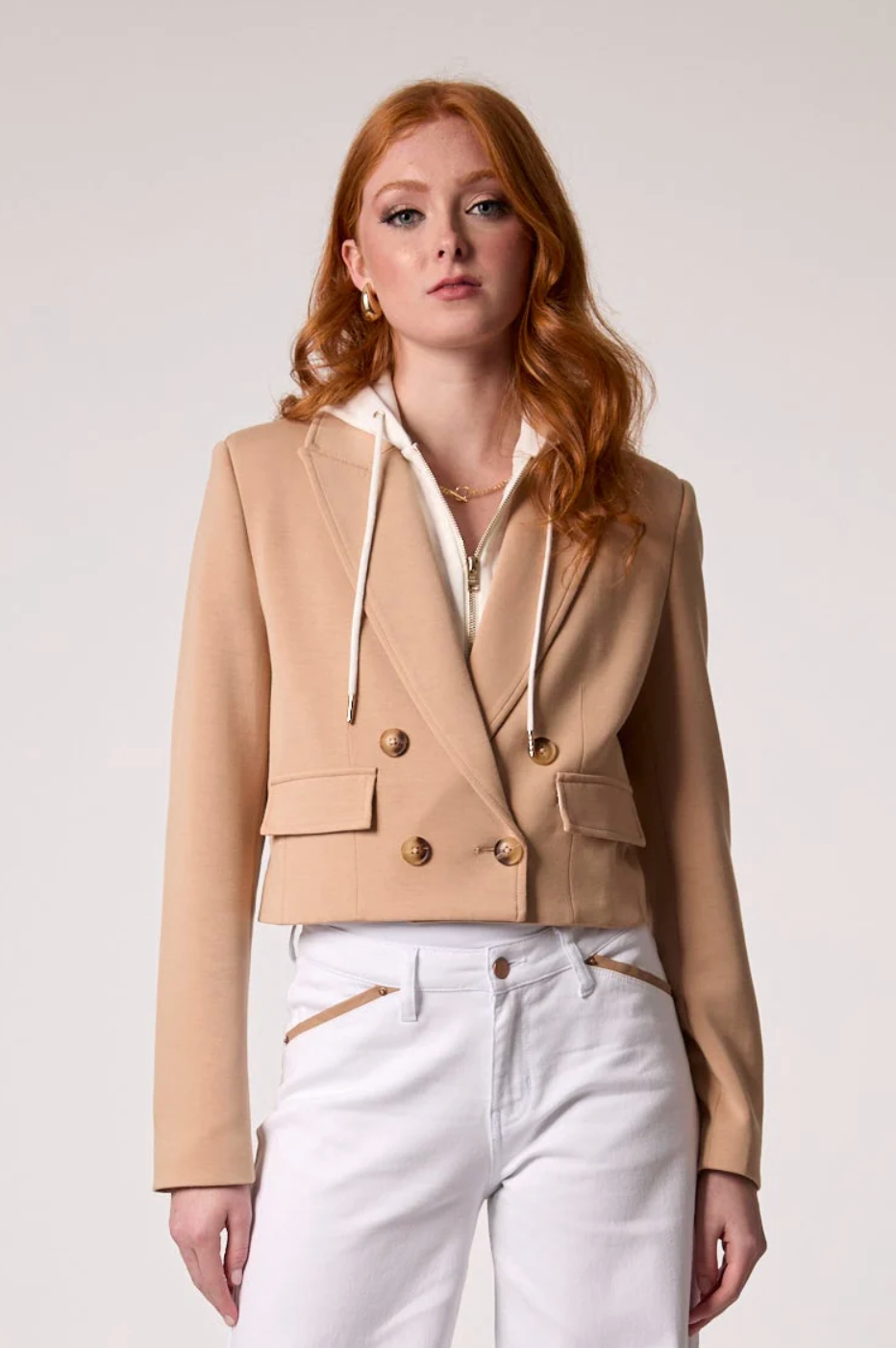 BLUE REVIVAL CHLOE CROPPED HOODED BLAZER