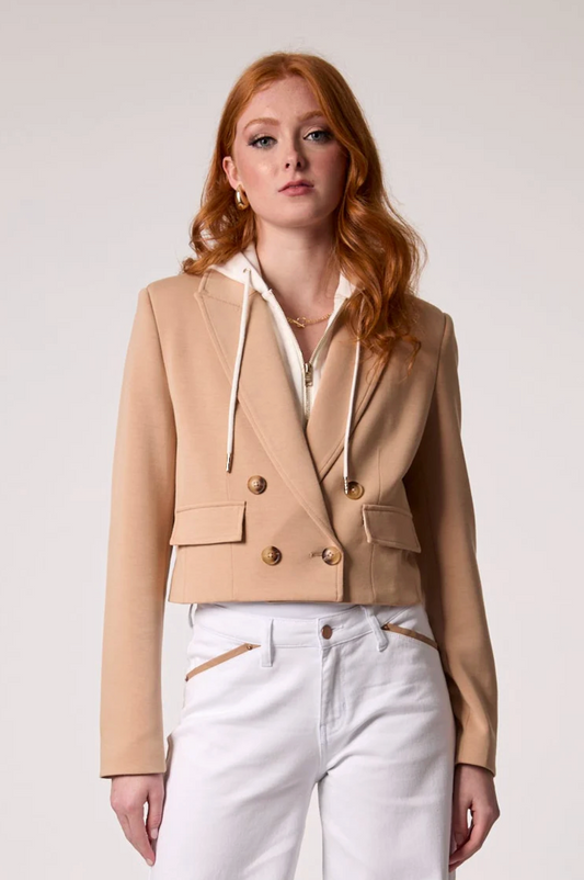 BLUE REVIVAL CHLOE CROPPED HOODED BLAZER