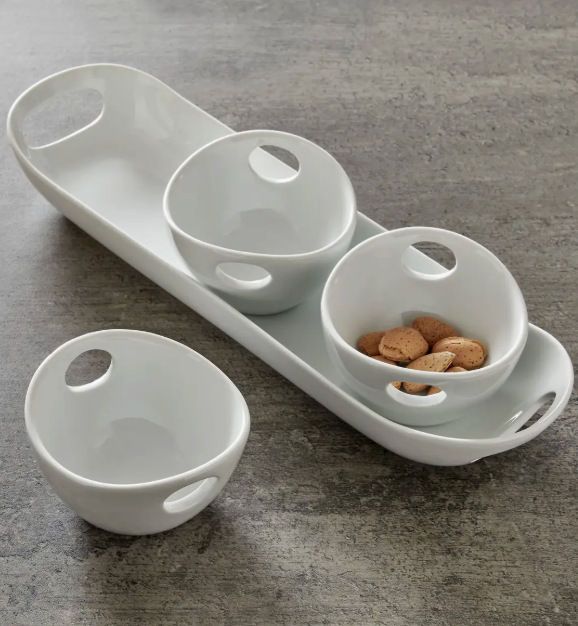 TAG PORCELAIN 4PC SERVING TRAY