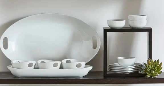 TAG PORCELAIN 4PC SERVING TRAY
