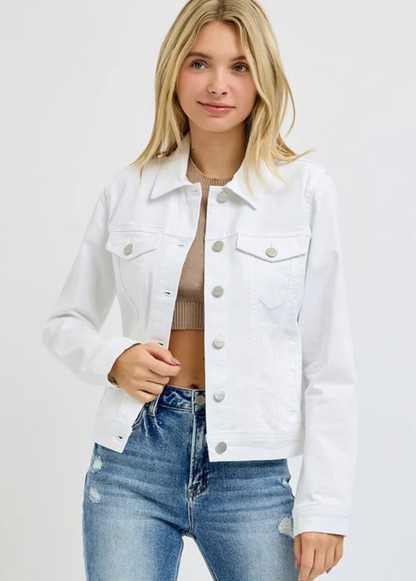 RISEN WANDA WHITE DENIM JACKET