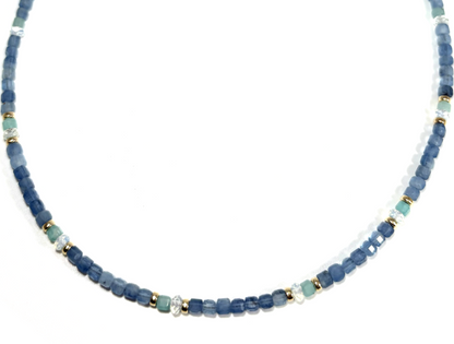 RACHEL NATHAN SANTA MARIA AQUAMARINE & AMAZONITE NECKLACE