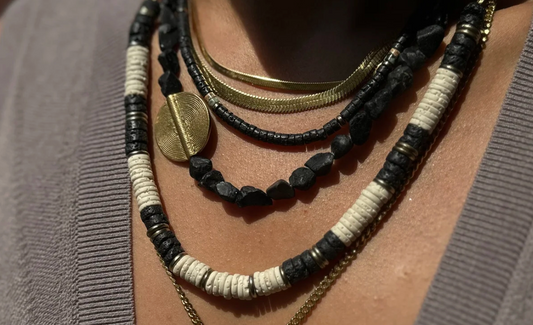 RACHEL NATHAN RAW SPINEL & BRASS MEDALLION