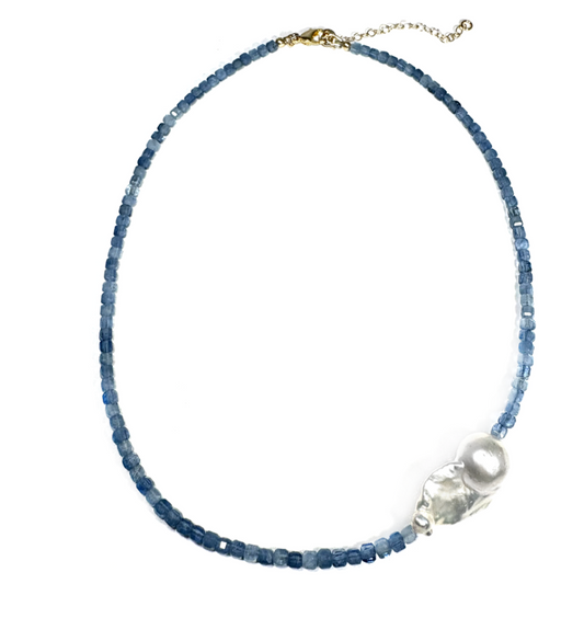 RACHEL NATHAN SANTA MARIA AQUAMARINE & BAROQUE PEARL