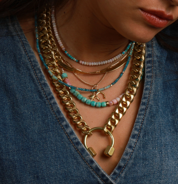 RACHEL NATHAN APATITE & AMAZONITE NECKLACE