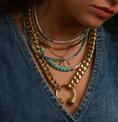 RACHEL NATHAN APATITE & AMAZONITE NECKLACE
